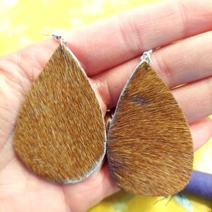 Handmade leather earrings